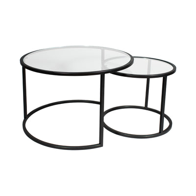 Mesa de centro circular nido GLASS BLACK