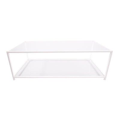 Mesa de centro Rectangular 100 BLANCO dos niveles GLASS