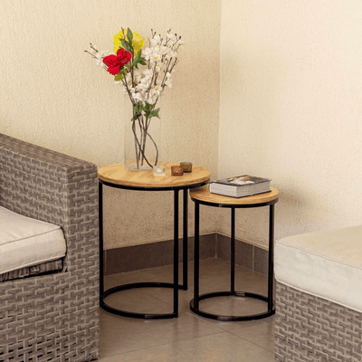 Mesa lateral nido circular MIMA negro
