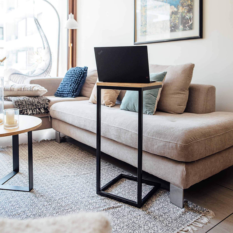 Mueble mesa lateral organizadoras con diseños de fierro para living